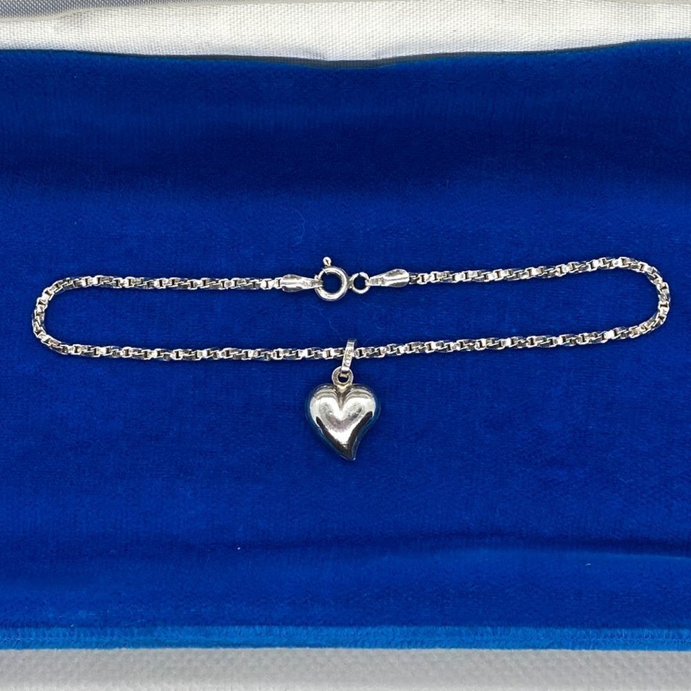 💛 925 Puffy Heart Vintage Bracelet